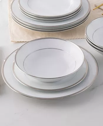 Noritake Regina Platinum Set of 4 Soup Bowls Service For 4