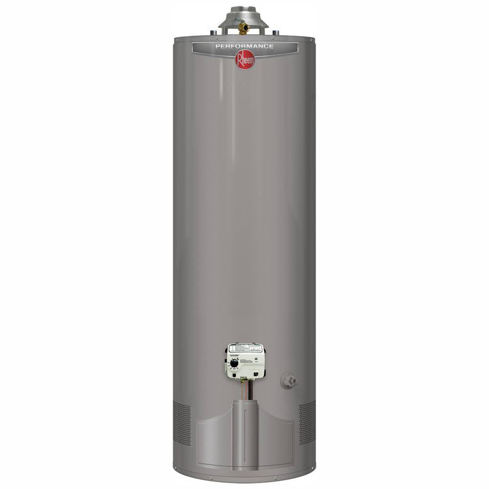 Rheem Performance 50 Gal. Tall 6-Year 38000 BTU Ultra Low NOx (ULN) Natural Gas Tank Water Heater with Top T and P Valve XG50T06TN38U1