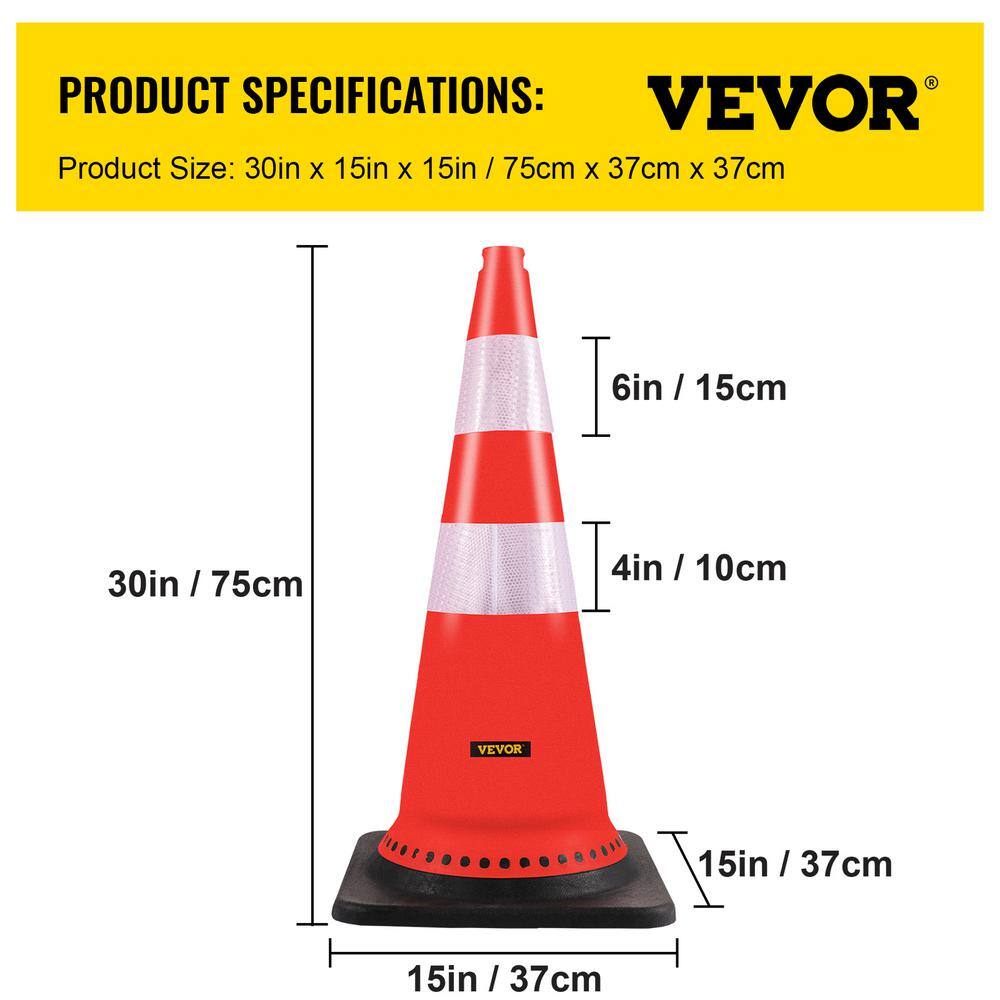 VEVOR Orange Construction Cones 30 in. H Traffic Cones with Reflective Collars for School Improvement (8-Pack) AQZYCHDSBJ3083YAHV0