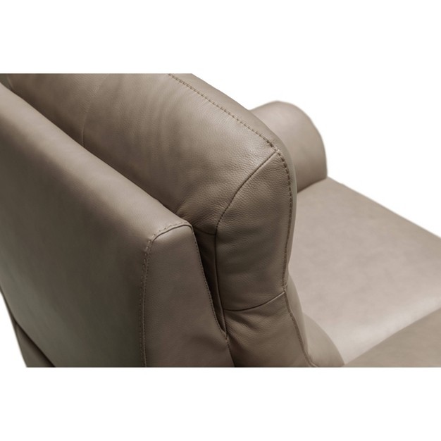 Seymour Top Grain Leather Power Recliner Beige Abbyson Living