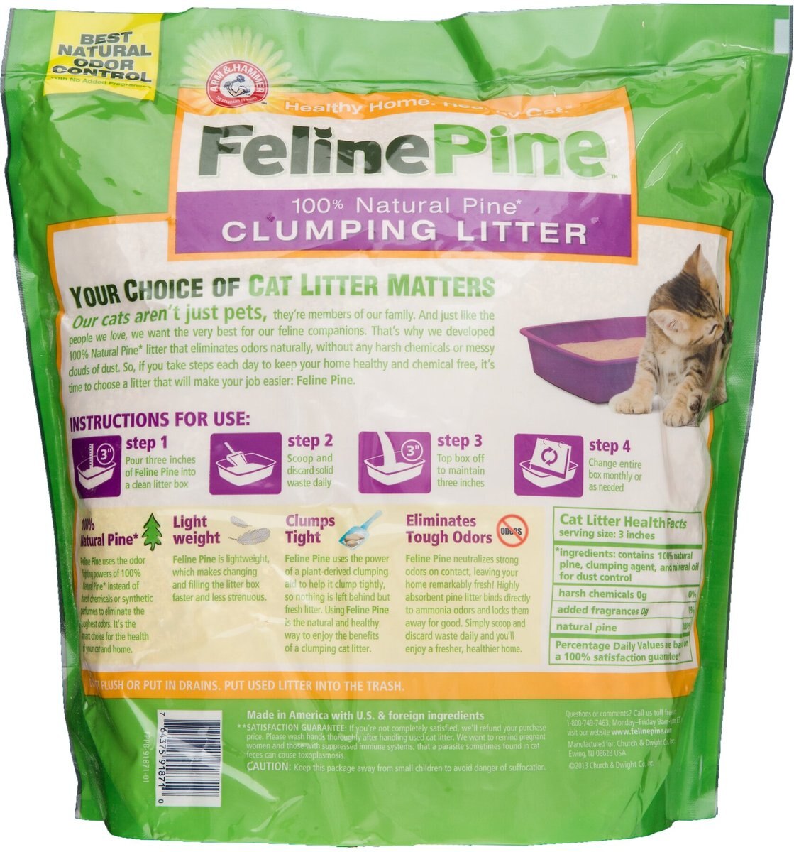 Feline Pine Scoop Unscented Clumping Wood Cat Litter