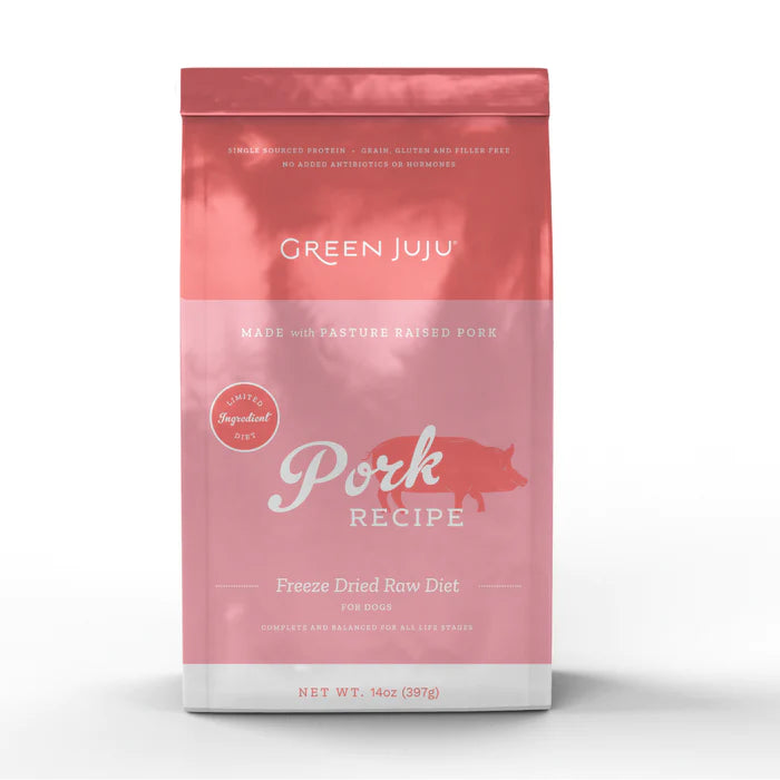 Green Juju Freeze Dried Raw Pork Food for Dogs