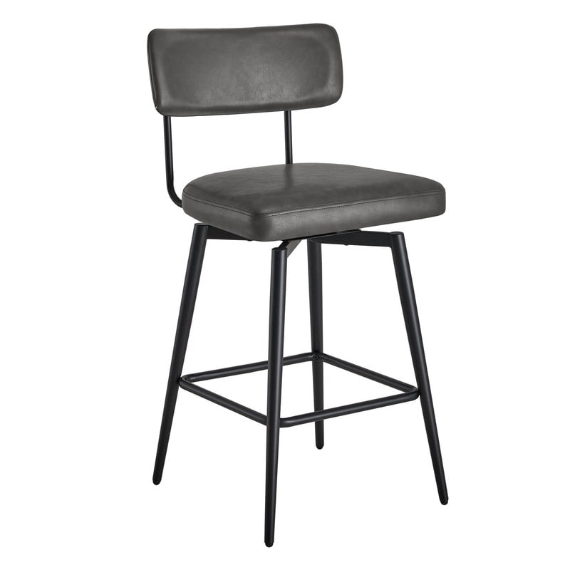 Elise Counter Height Swivel Bar Stool Chairs Set of 2 with Metal Frame