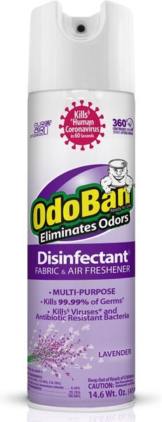 OdoBan Disinfectant Fabric and Air Freshener Lavender Spray， 14.6-oz bottle