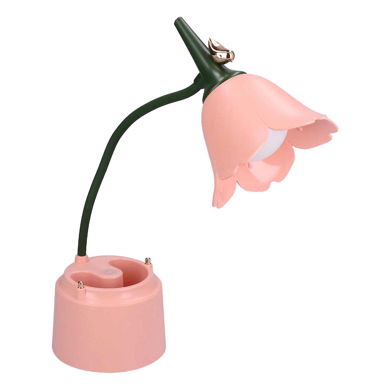 Pink Flower Desk Lamp Universal Hose 3 Gear Store Touch Pink Cute Desk Lamp For Reading Office Bedside Lamp