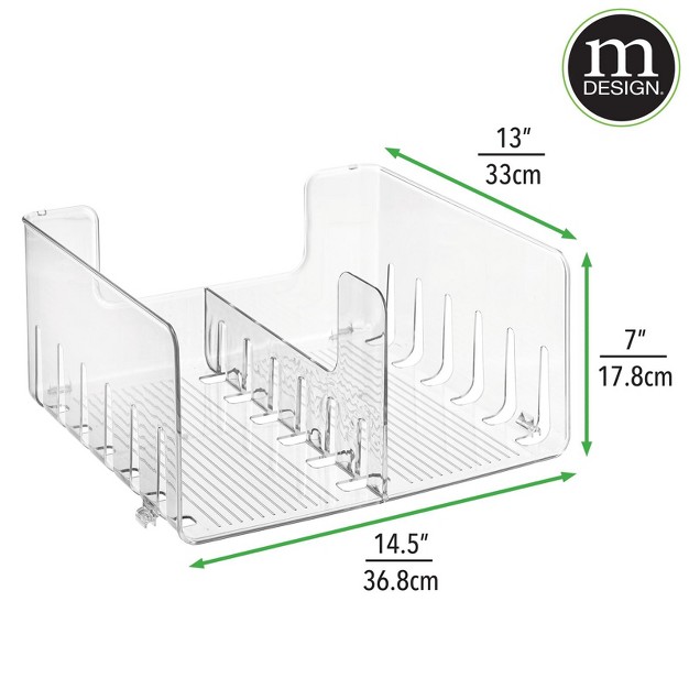 Mdesign Stackable Closet Plastic Storage Organizer Divider 6 Pack Clear