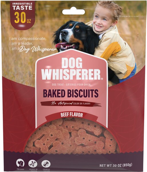 Dog Whisperer Baked Biscuits Beef Flavored Crunchy Dog Treats， 30-oz bag