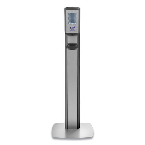 Gojo Purell MESSENGER CS8 Silver Panel Floor Stand with Dispenser | 1，200 mL， 15.13 x 16.62 x 52.68， Graphite