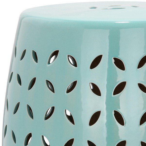 SAFAVIEH Paradise Zen Light Blue Ceramic Decorative Garden Stool