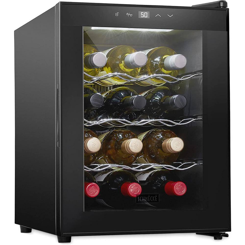 Schmecke Thermoelectric 12-Bottle Free Standing Wine Cooler SHMFWCT125B