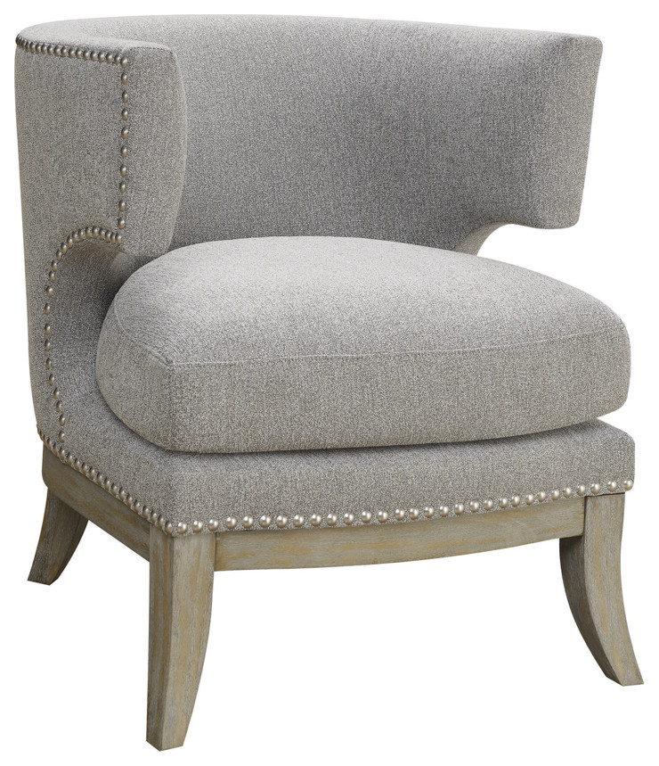 Jordan Dominic Barrel Back Accent Chair Grey and Weathered Grey   Modern   Armchairs And Accent Chairs   by Modon  Houzz