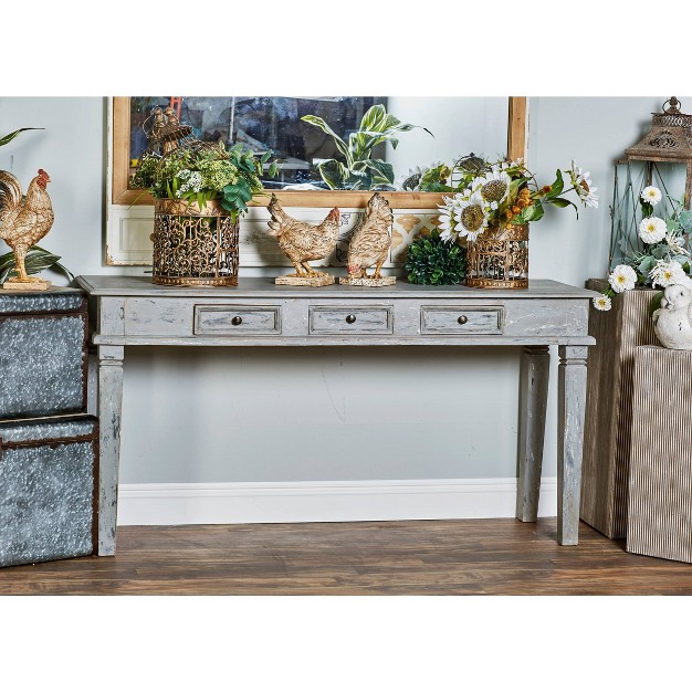 Rustic Mahogany Console Table Gray Olivia amp May