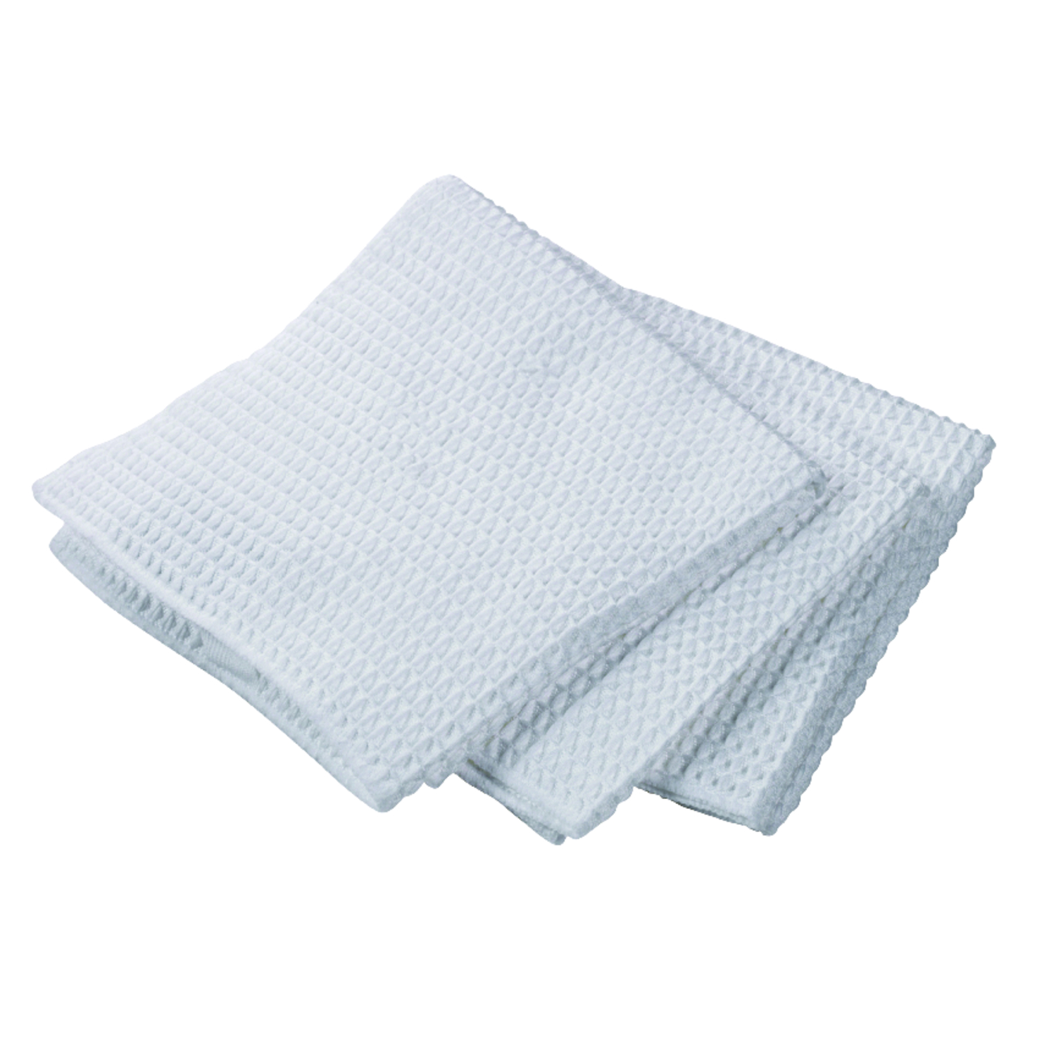 Mu Kitchen White Microfilament Fabric Waffle Weave Dish Cloth 3 pk