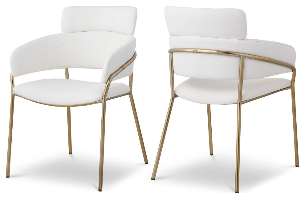 Yara Beige Velvet Dining Chair  Set of 2   Contemporary   Dining Chairs   by Meridian Furniture  Houzz