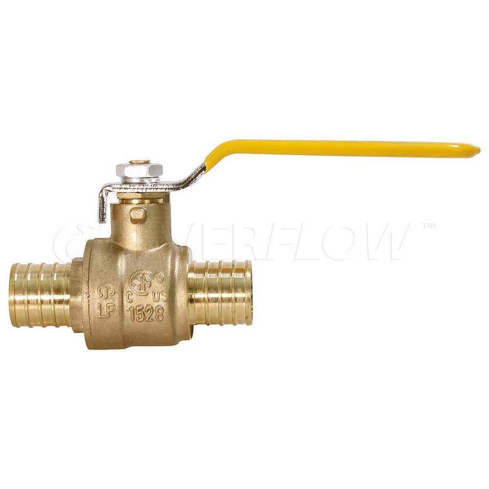 The Plumber's Choice 12 in. Full Port PEX Barb Ball Valve Water Shut Off 12600PV