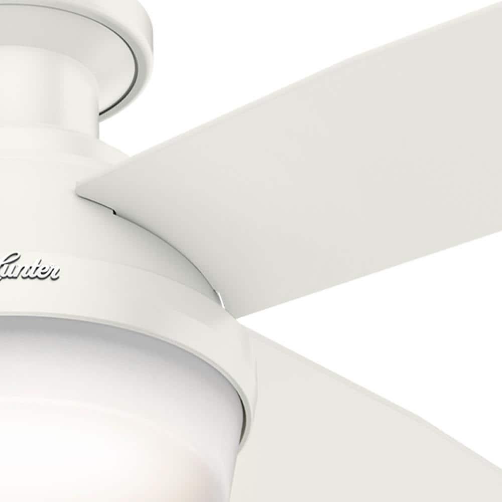 Hunter Dempsey 52 in Low Profile LED Indoor Fresh White Ceiling Fan with Universal Remote