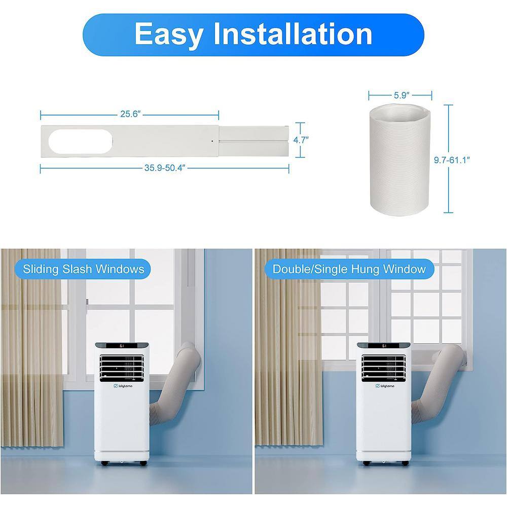 10000 BTU Portable Air Conditioner Cools 450 Sq. Ft. with Heater and Dehumidifier with Remote LED Display in White K-BK-71