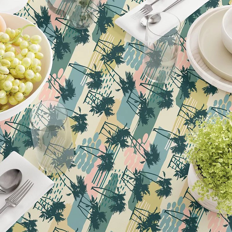 Rectangular Tablecloth， 100% Cotton， 60x120， Island Illustration