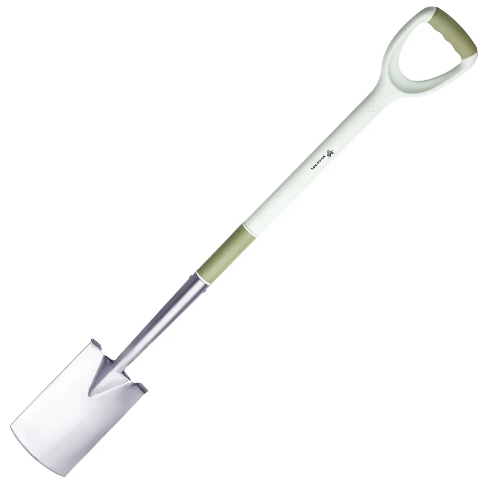 Yard Lady TPR Grip Long Handle Square Stainless Steel Hand Garden Tools Shovel Spade