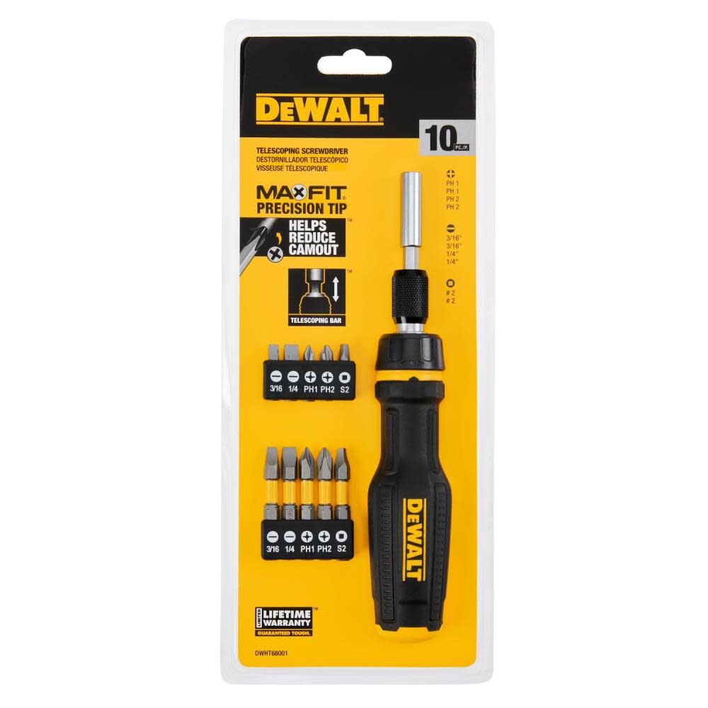 DW MAXFIT Screwdriver Telescoping Multi Bit 10pc DWHT68001 from DW