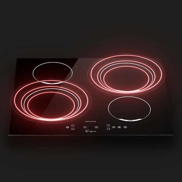 24-in Electric Induction Cooktop with 4 Elements including 3，000-Watt Element