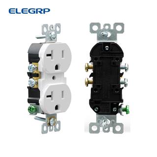 ELEGRP 20 Amp 125-Volt Residential Grade Self Grounding Duplex Outlet White (10-Pack) 2002A-WH10