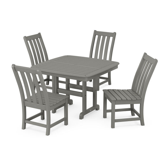 Polywood Vineyard Side Chair 5-Piece Dining Set with Trestle Legs PWS936-1