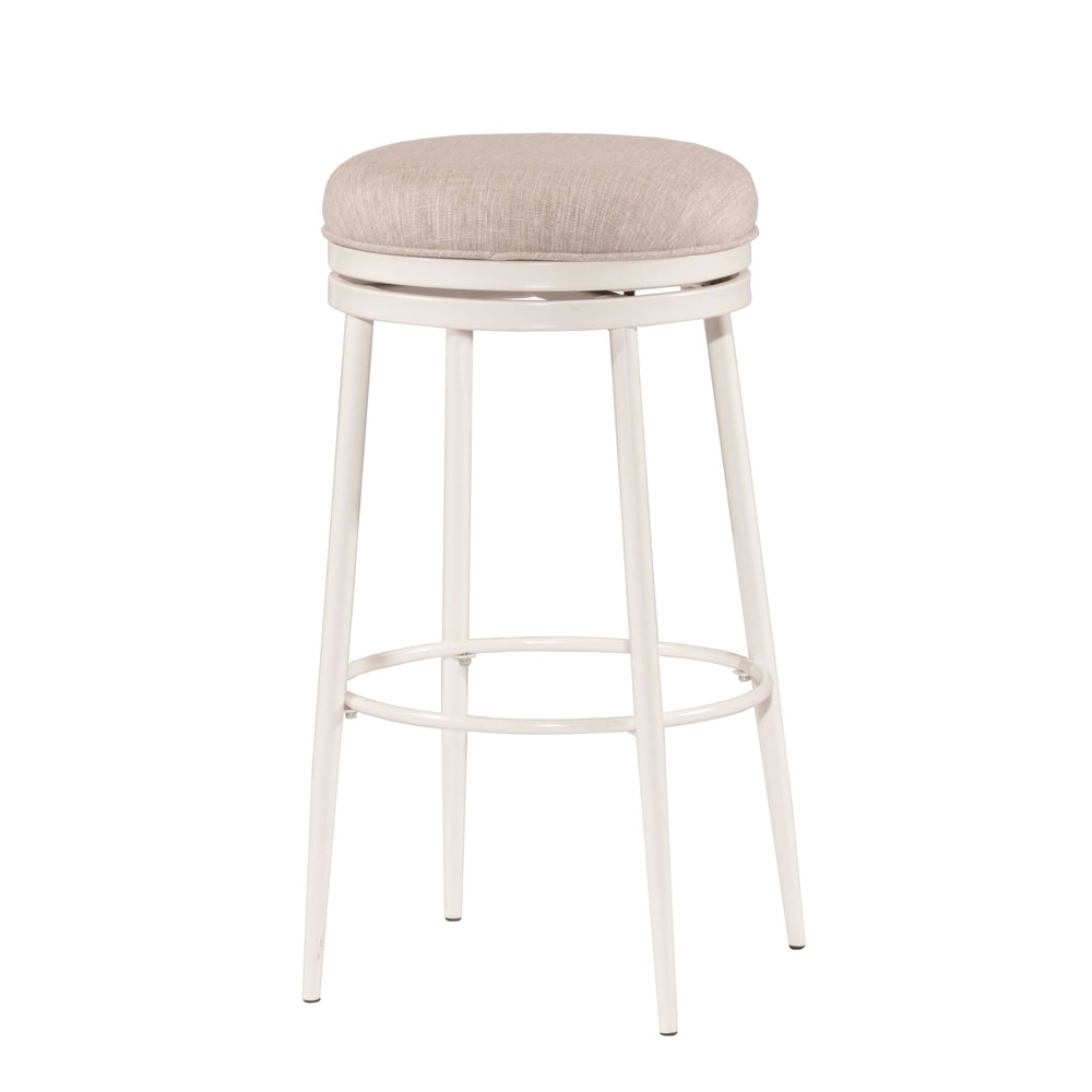 Hillsdale Furniture Aubrie Swivel Backless Counter Stool  Off White