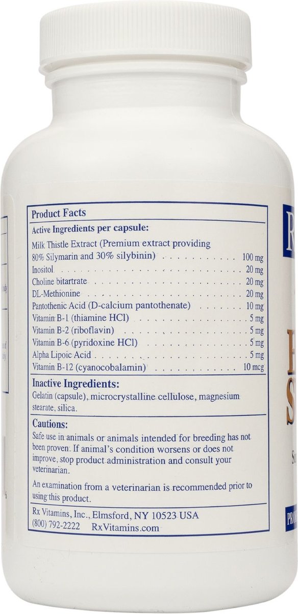 Rx Vitamins Hepato Capsules Liver Supplement for Cats and Dogs