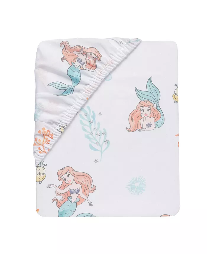 Bedtime Originals Disney Baby The Little Mermaid White Fitted Crib Sheet - Ariel