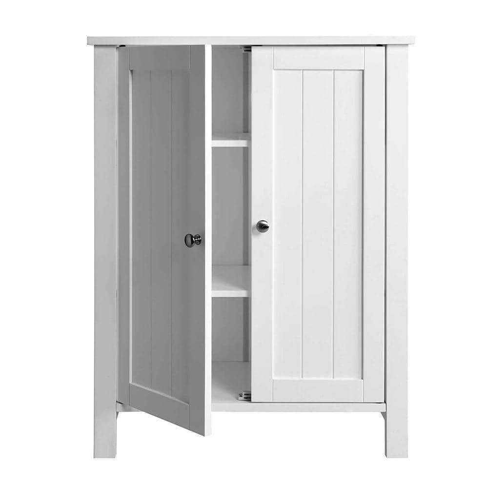 Nestfair 236 in W Bathroom Floor Storage Cabinet with Adjustable Shelf in White