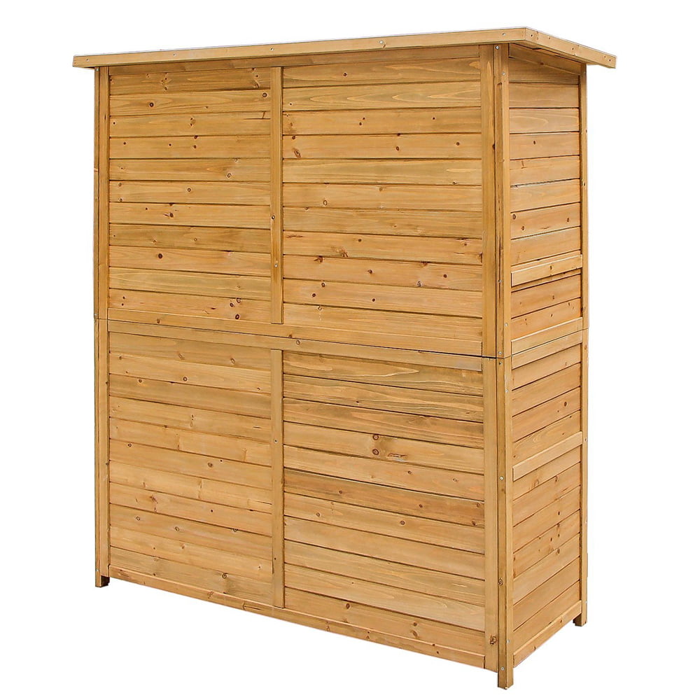 SalonMore 64" Wooden Storage Shed Garden Outdoor Fir Wood Lockers Double Doors