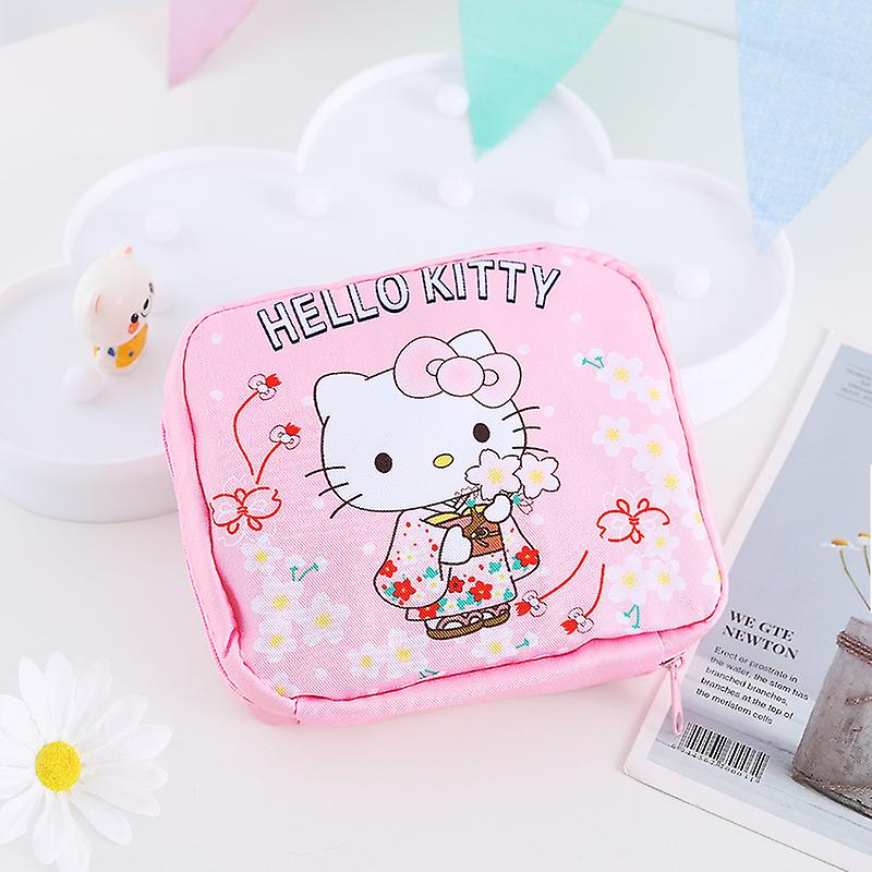 Born Pretty Sanrios Cinnamoroll Kuromi Mymelody Kawaii Cartoon Women Tampon Sanitary Napkin Storage Bag Travel Makeup Cases Coin Purse Gifts