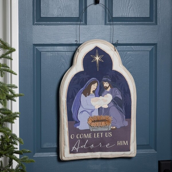 17 in. x 26 in. Come Let Us Adore Him Estate Door Decor