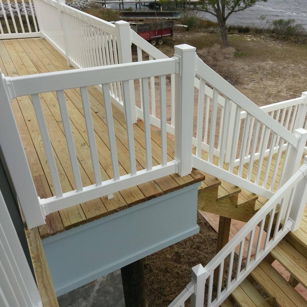 Weatherables Naples 3 ft. H x 8 ft. W White Vinyl Railing Kit CWR-R36-E8