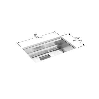 KOHLER Prolific Undermount Stainless Steel 29 in. L Single Bowl Kitchen Sink K-23651-NA