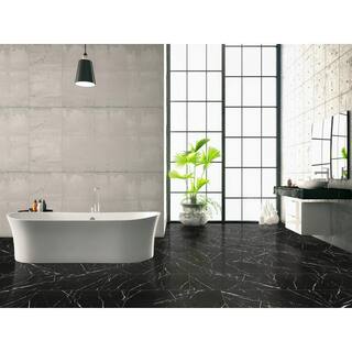 MSI Aashini Black 16 in. x 32 in. Polished Porcelain Floor and Wall Tile (14.20 sq. ft.Case) NHDAASBLA1632C