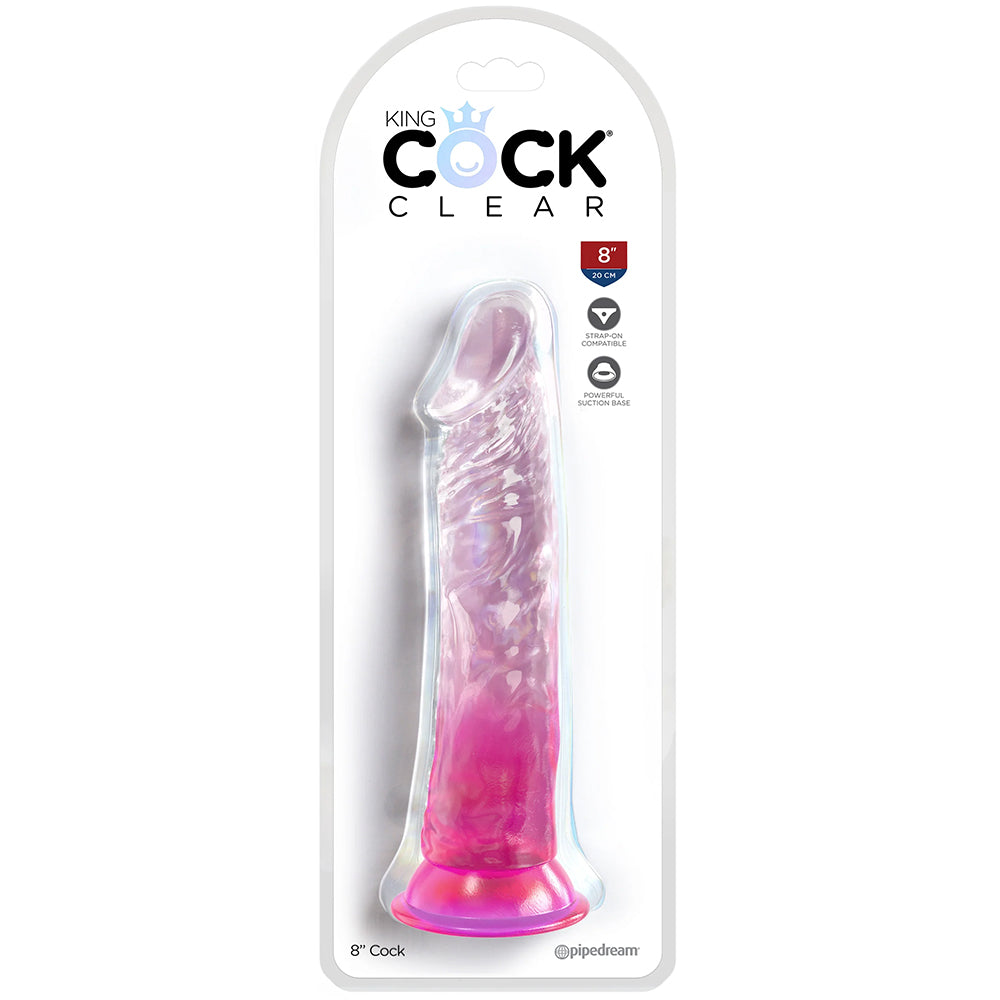 King Cock 8 Inch Dildo in Pink