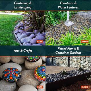 Southwest Boulder  Stone .25 cu. ft. 12 in. to 1 in. Black Mexican Beach Pebbles Smooth Round Rock for Gardens Landscapes and Ponds 20MPBB121