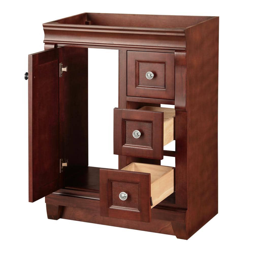 Home Decorators Collection Naples 24 in W Bath Vanity Cabinet Only in Tobacco with Right Hand Drawers