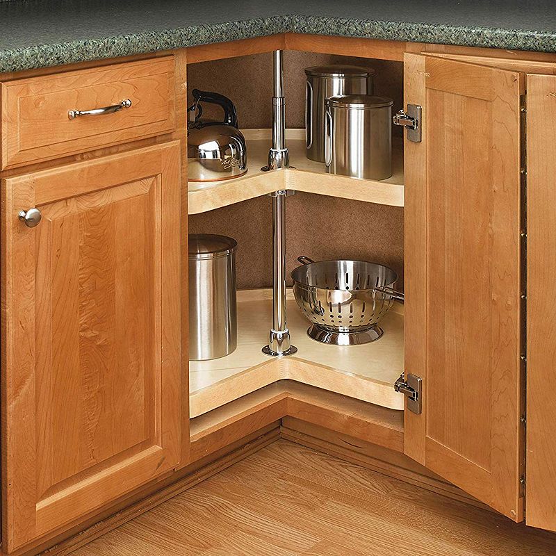 Rev-A-Shelf 24 Lazy Susan Kidney Shaped 2-Shelf Kitchen Cabinet， 4WLS472-24-52