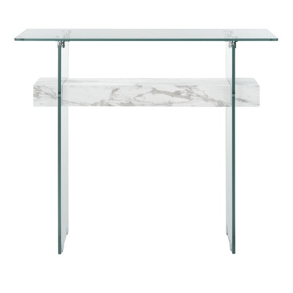 SAFAVIEH Kayley Modern Rectangular Natural/ Glass Console Table - 39.4