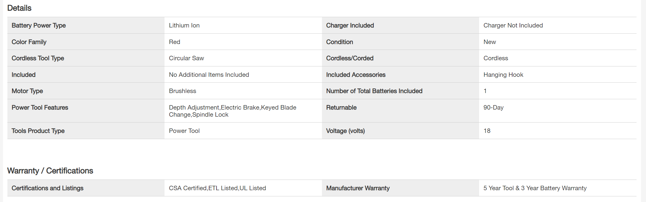 Milwaukee 2730-20-48-11-1850 M18 FUEL 18-Volt Lithium-Ion Brushless Cordless 6-1/2 in. Circular Saw W/ M18 5.0 Ah Battery