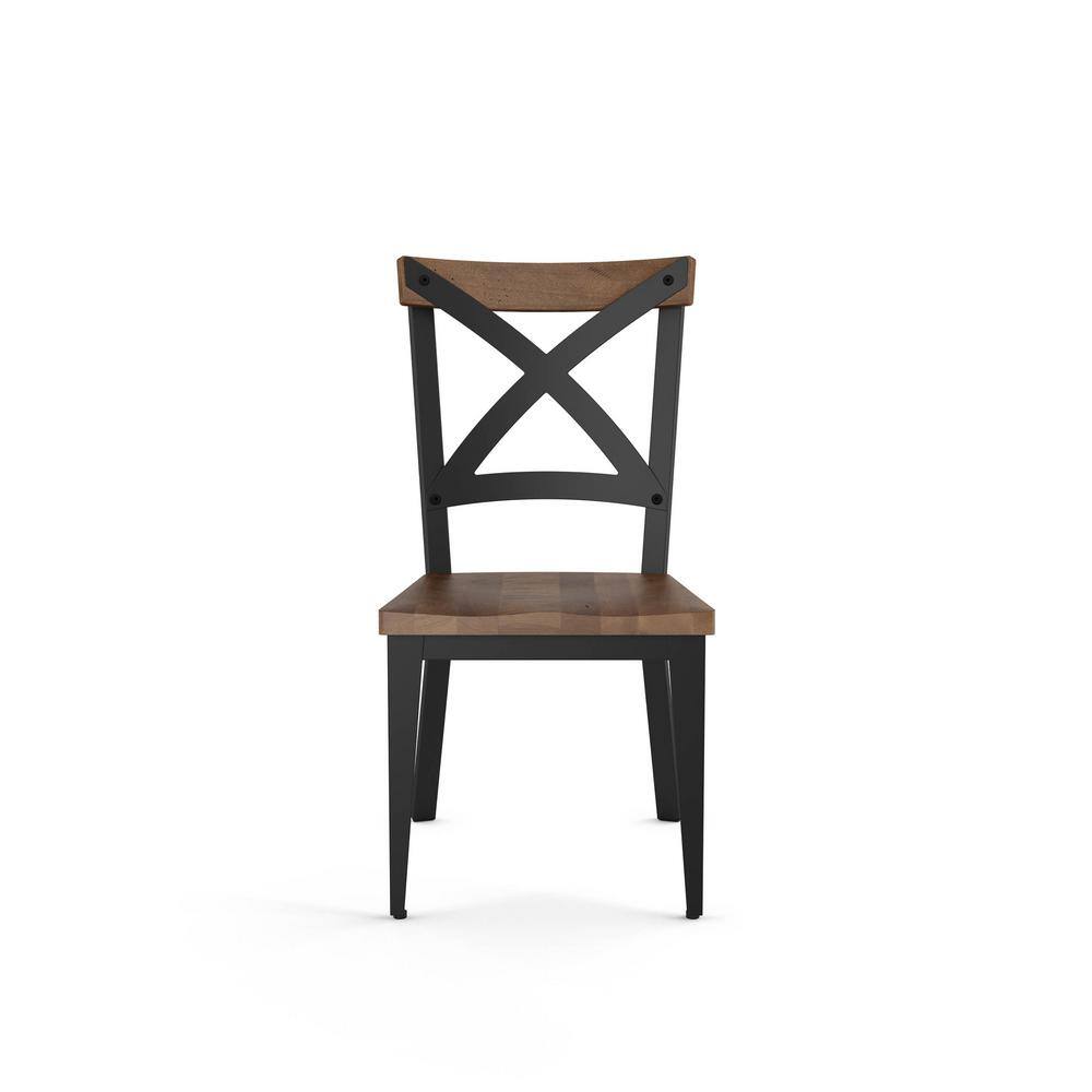 Amisco Jasper Black with Brown Wood Seat Dining Chair 302292587