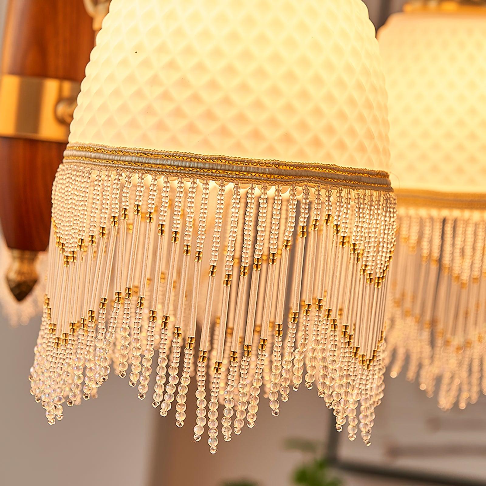 Mesh Tassel Glass Chandelier