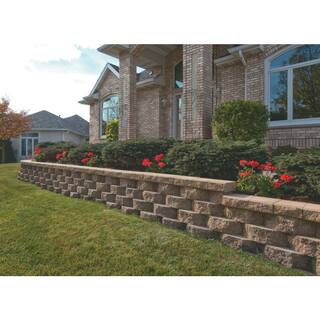 ROCKWOOD RETAINING WALLS Mini 3 in. H x 8 in. W x 9 in D Brown Concrete Wall Cap (104 Pieces69 Linear ft. Pallet) 0548104