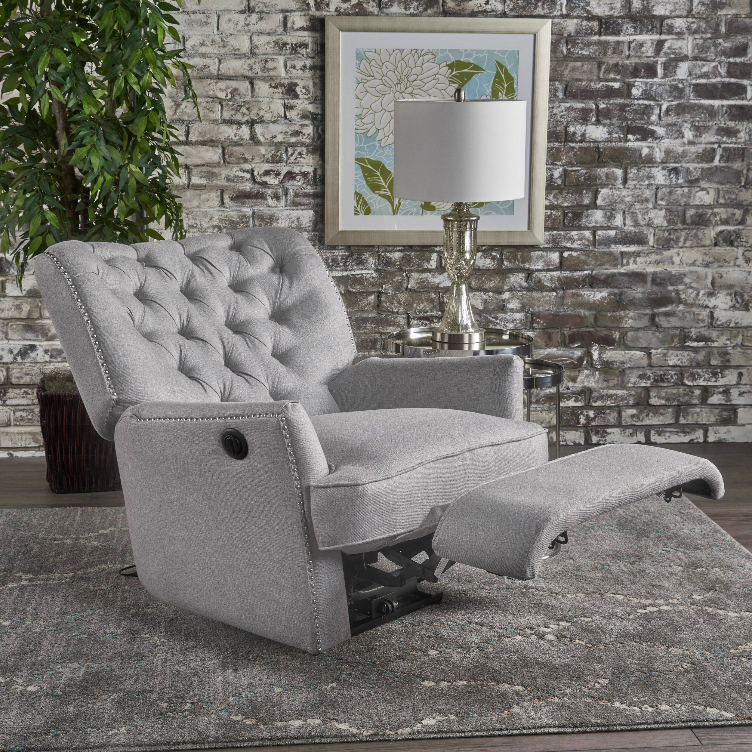 Palermo Tufted Fabric Power Recliner Chair