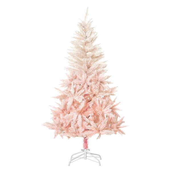 HOMCOM Pink Christmas Tree with Stand，Pink Christmas Decorations