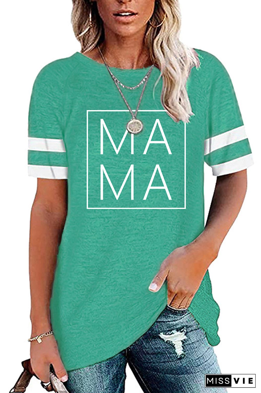 MAMA Printed Graphic Tees for Women Wholesale