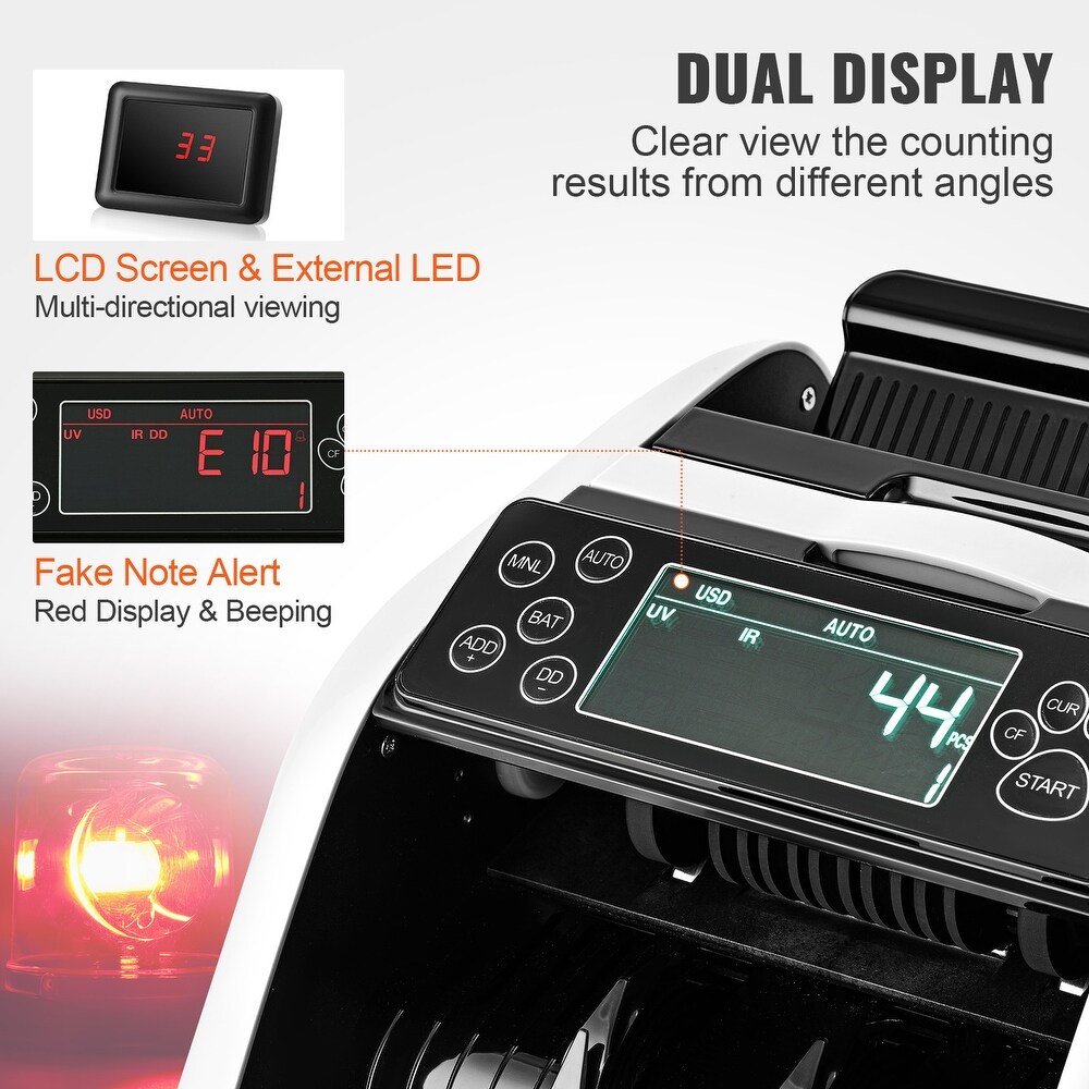 VEVOR Money Counter Machine  Bill Counter with UV  MG  IR and DD Counterfeit Detection